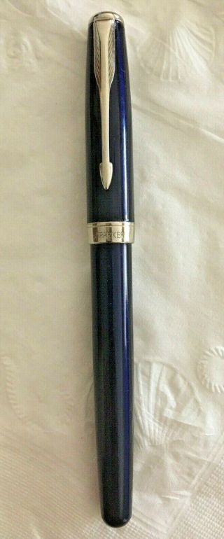 Parker Sonnet Roller - Ball Pen - Saphire Blue With Chrome Silver Trim – Vgc