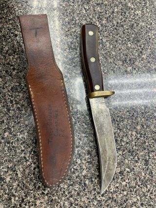 Vintage Razor Schrade 165 Old Timer Woodsman Full Tang Fixed Blade Knife 9 1/2 "
