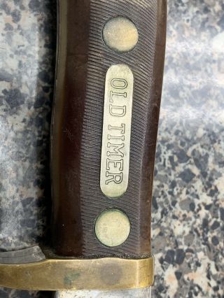 VINTAGE RAZOR SCHRADE 165 OLD TIMER Woodsman full tang fixed blade knife 9 1/2 