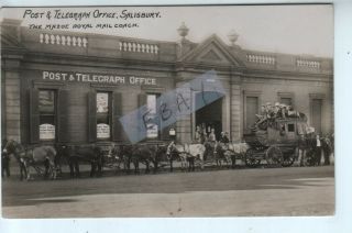 Rhodesia - Post & Telegraph Office,  Salisbury,  Mazoe Royal Mail Coach