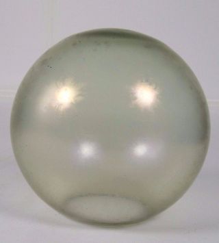 Art Deco Globe Shade Ball Lamp French Czech LOETZ Glass Vaseline Iridescent 4