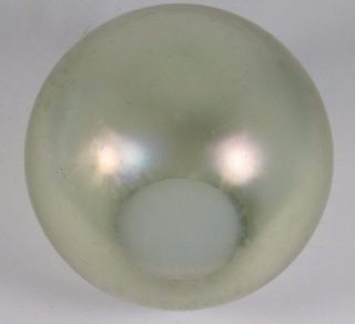Art Deco Globe Shade Ball Lamp French Czech LOETZ Glass Vaseline Iridescent 5