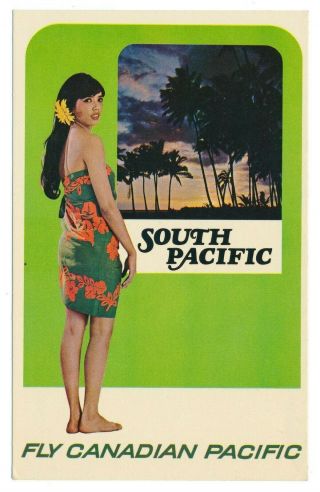Polynesia Fly Canadian Pacific Air Lines Postcard Version Of Cp Travel Poster