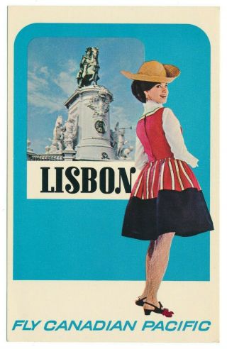 Portugal Fly Canadian Pacific Air Lines Postcard Version Of Cp Travel Poster
