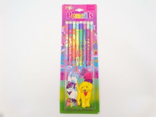 Lisa Frank 8 Pack Foil Pencils Neon Cat Dog Paw Print Themed P494 Usa