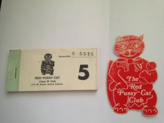 Vintage Club Card & Coupon Book The Red Pussycat Club Salina Kansas Dated 1977