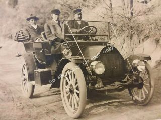 Rare Vintage 1909 Photo Of Men Driving Reo Automobile Car Stonewall Colorado Co.