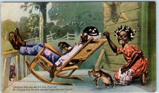 Black Americana - Advertising Kornelia Kinks Jocular Jinks 1907 3 Postcard