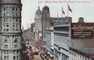 Market Street San Francisco California Postcard 1910 
