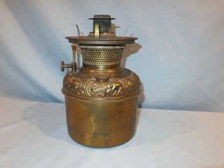 1890 ' s B&H High Dome Bradley and Hubbard Brass Banquet Oil lamp Font 2