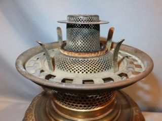 1890 ' s B&H High Dome Bradley and Hubbard Brass Banquet Oil lamp Font 5