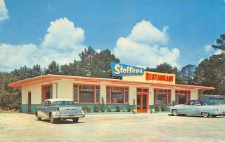 Kingsland Ga Steffens U.  S.  17 Restaurant Old Cars 1960 Postcard