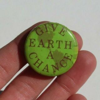 Give Earth A Chance Pinback Enviro Hippie Anti War San Francisco Haight Ashbury