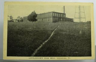 Antique Black & White Divided Back Postcard Silk Mill Littlestown Pennsylvania