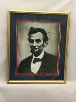 Framed Lincoln Portrait From Alexander Gardner Photo Circa 1865