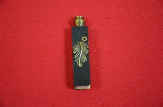 Vintage Address Book Metal Leaf Detail Miniature Black Gold Tone 1783
