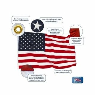 American Flag 3 X 5 Ft.  United States Us Outdoor Embroidered Heavy Duty Usa