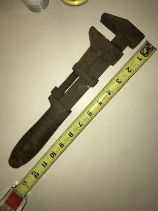 Antique 1890 Adjustable Screw 12 " Wrench Coes Worchester,  Mass Vintage Machinist