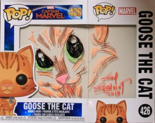 Goose The Cat Guy Gilchrist Custom Drawing Funko Pop Signed With Toy