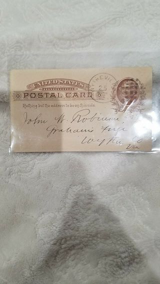 Very Antique Postcard Sent From Farmers 