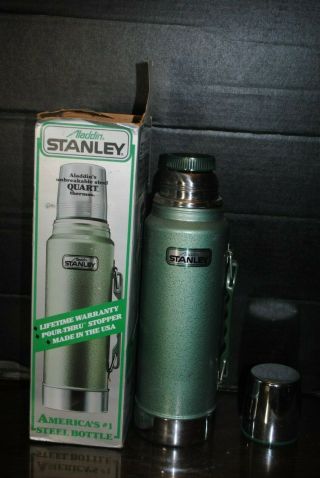 Aladdin Brand Stanley Unbreakable Steel Quart Thermos Easy To Open And Close