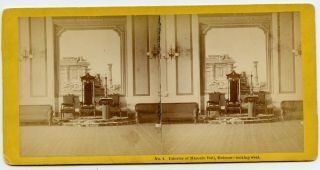 Interior Of Masonic Hall Melrose Ma Vintage Stereoview Photo By R.  Chute