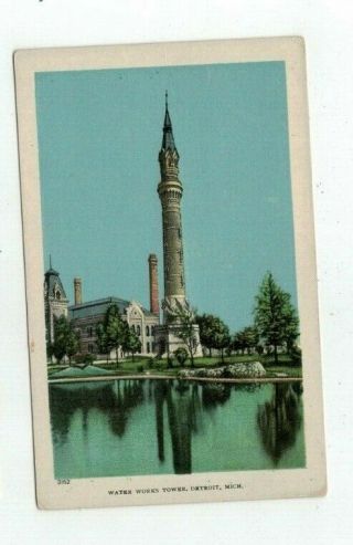 Mi Detroit Michigan Antique Post Card Water Tower