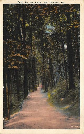 Mt Gretna Pennsylvania 1920s Postcard Path To The Lake