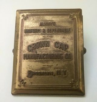 Antique Brass Advertising Metal Paper Clip,  Manufacturing Co.  Brooklyn Ny