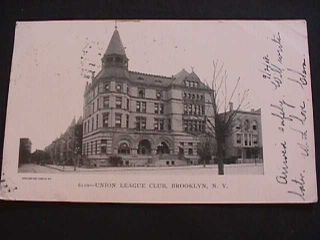1908 Union League Club,  Brooklyn,  York Postcard