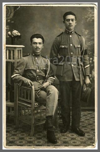 Greece Lesbos Metelin Military Army Soldiers Real Postcard Size Photo