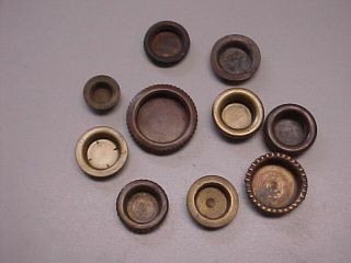 Assortment Of 10 Early Brass Kerosene Lantern Filler Caps