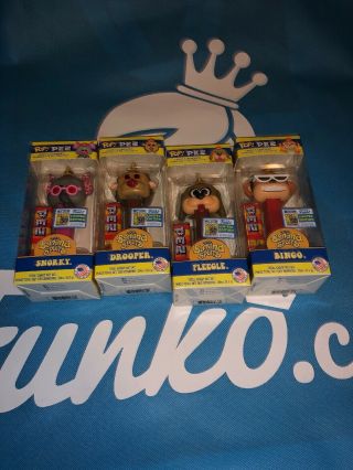 Set Of 4 Funko Pop Pez: The Banana Splits.  All With Official Sdcc 50 Stickers