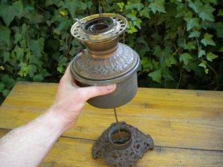 Antique May 21 1895 Miller Gone With The Wind Oil Lamp Base Tank Brass Parts