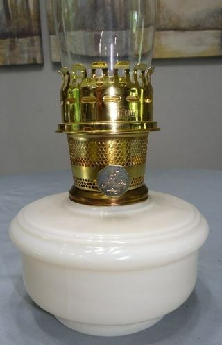 Aladdin White Moonstone Glass Kerosene Oil Shelf Bracket Lamp Font Alacite