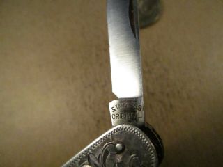 Vtg ORIENTAL Japanese Sterling Silver Sided Pocket Knife Multi Tool,  53.  7g 5
