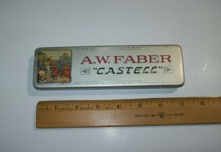 Vintage A.  W.  Faber Castell 3b Drawing Pencils,  Tin
