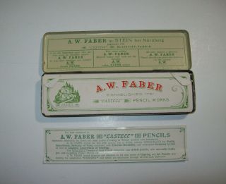 Vintage A.  W.  Faber Castell 3B Drawing Pencils,  Tin 2