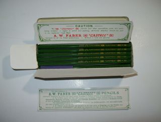 Vintage A.  W.  Faber Castell 3B Drawing Pencils,  Tin 3