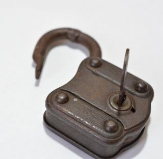 Antique Iron Handcrafted Lock And Key Padlock Tours 2 Made Germany