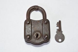 Antique Iron Handcrafted Lock and Key Padlock TOURS 2 Made GERMANY 2