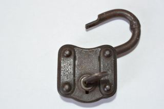 Antique Iron Handcrafted Lock and Key Padlock TOURS 2 Made GERMANY 6