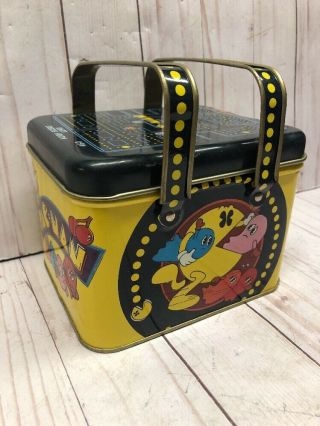 Rare Vintage Pac - Man Picnic Lunchbox Tin Storage Box 1980 Bally Midway Arcade