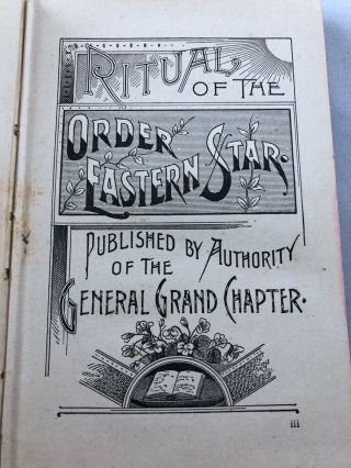 Antique Masonic Order of the Eastern Star Ritual Book1903 2