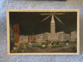 Vintage Postcard Public Square,  The Union Terminal Building,  Cleveland,  Ohio