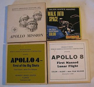 Four Vintage Nasa North American Rockwell 8mm Apollo Missions