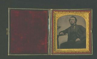 Antique 19th Century Ambrotype Photograph In Case