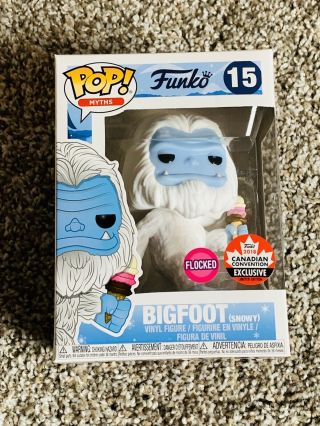 Funko Pop Flocked Snowy White Bigfoot 15 Canadian Fan Expo Exclusive W/protector