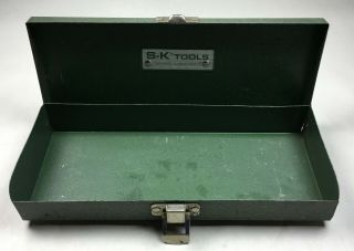 Vintage S - K Tools Green Metal Tool Box For Ratchets Sockets Sk 8 - 3/4 " X 3 - 1/2 "