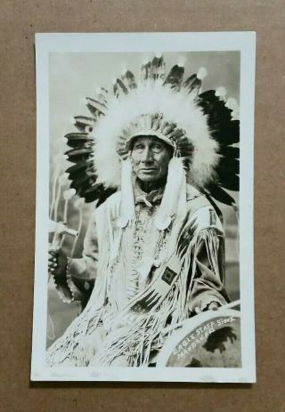 Eagle Staff,  Sioux Indian Chief,  Mandan,  North Dakota,  Rppc,  1920 